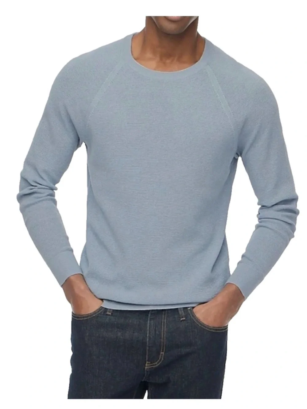 J. Crew Men's Crewneck Sweater in Pale Blue